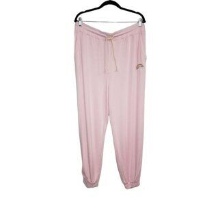Honeydew Pink Sweatpants with Rainbow Patch Size Large‎